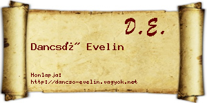 Dancsó Evelin névjegykártya